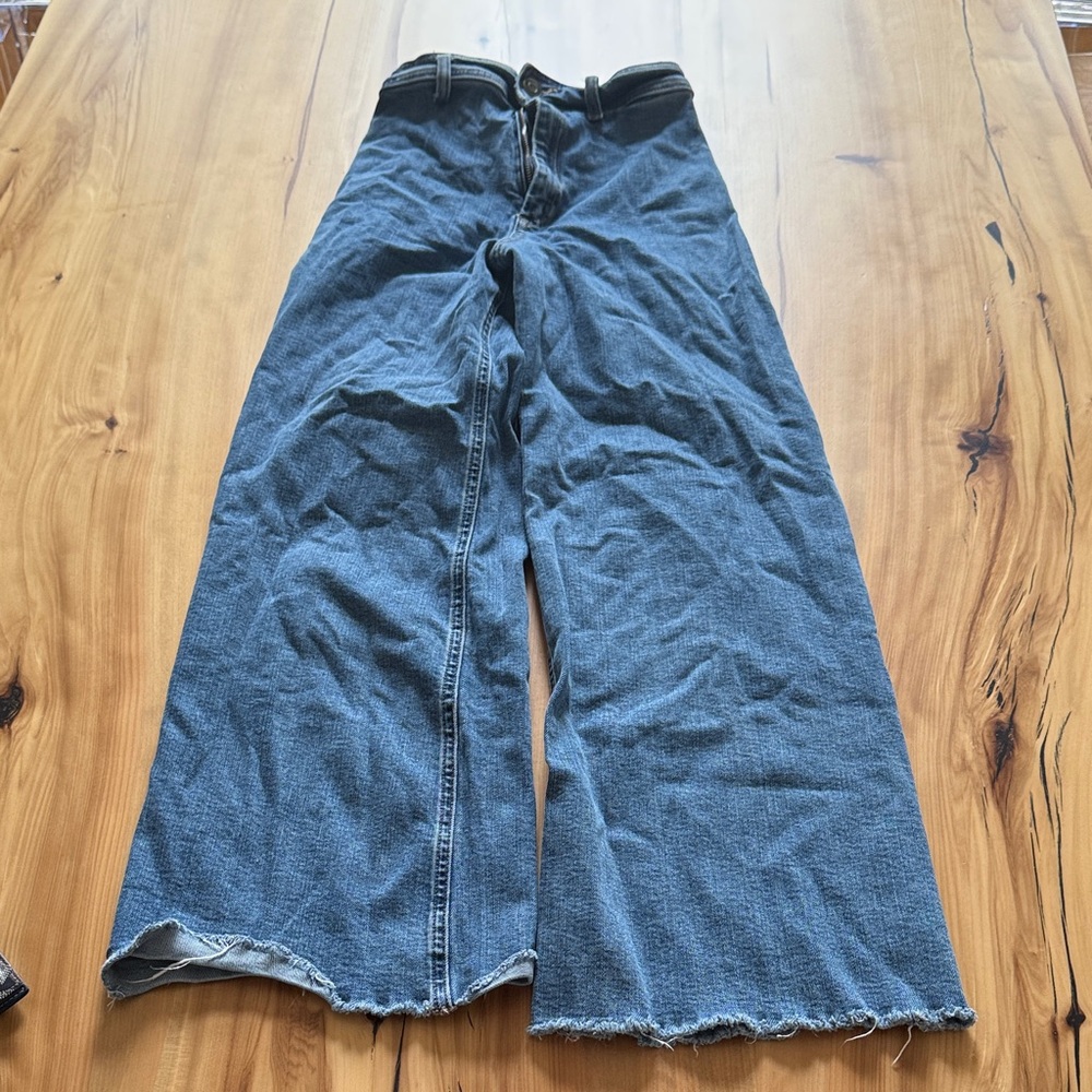 Zara Wide-Leg Blue Denim Jeans
